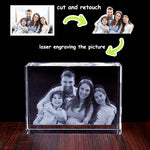 Cadre photo laser en cristal pour couple
