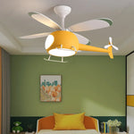 Lustre ventilateur hélicoptère allumé avec éclairage LED doux