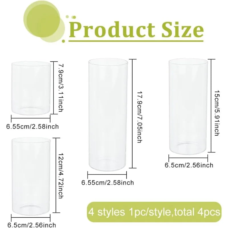 Vase cylindrique verre avec bougie chauffe-plat