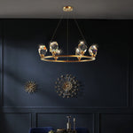 Lustre en cristal design postmodern vue de dessous