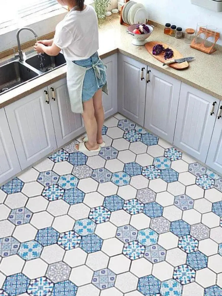 Stickers sol cuisine antidérapant rouge