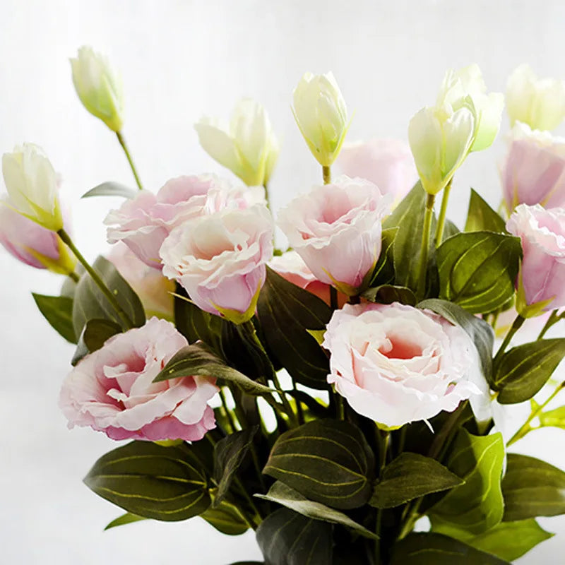 Bouquet de mariée fleur artificielle Lisianthus soie 70 cm rose