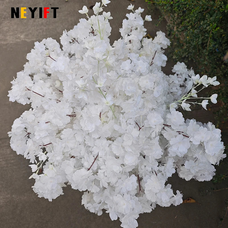 Boule de fleurs en soie blanche 60 cm