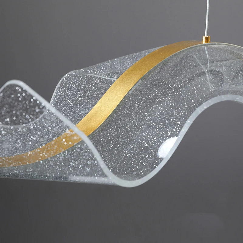 Suspension transparente LED pour cuisine moderne