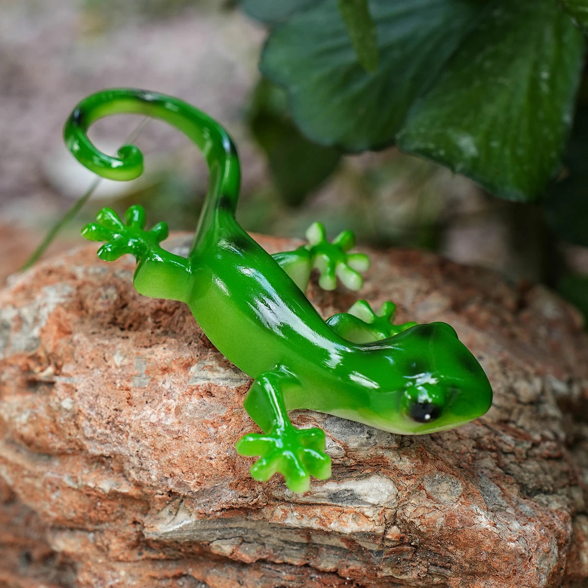 Gecko brun résine décoration murale