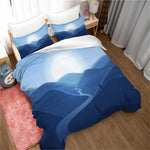 Housse de couette montagne disponible en multiple couleurs comme beige et gris