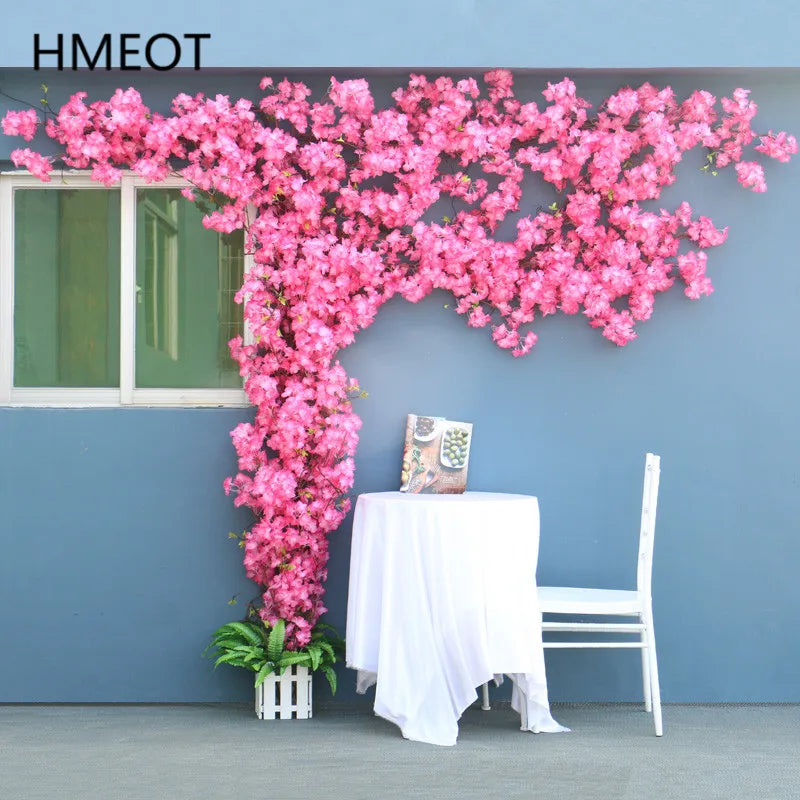 Arbre artificiel Sakura en rotin 210cm décoration murale