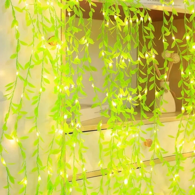 Détail feuilles lierre LED guirlande Ombre Interieur