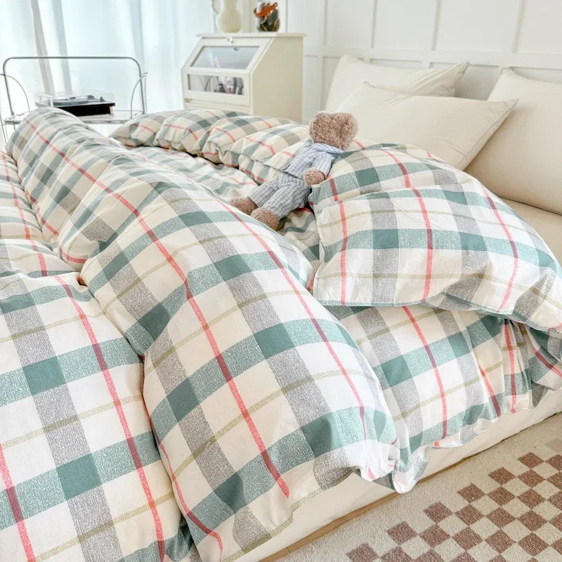 Housse de couette 100% coton rayée blanche pour enfant
