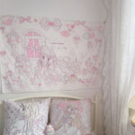 Décoration murale rose pour dortoir étudiant