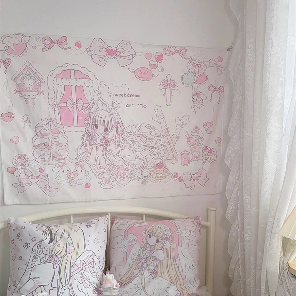 Décoration murale rose pour dortoir étudiant