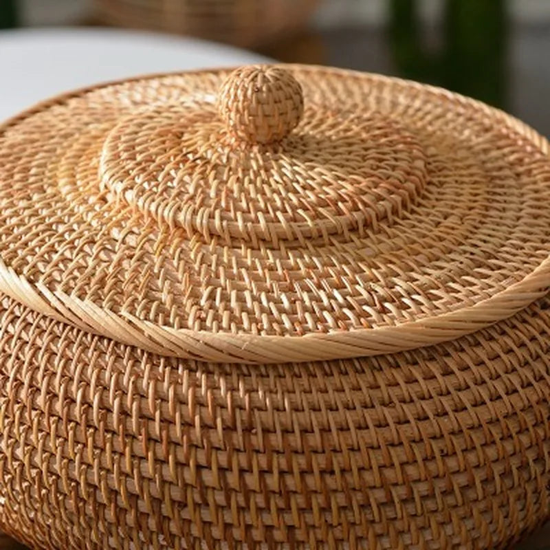 Boîte de rangement naturelle en fibre végétale