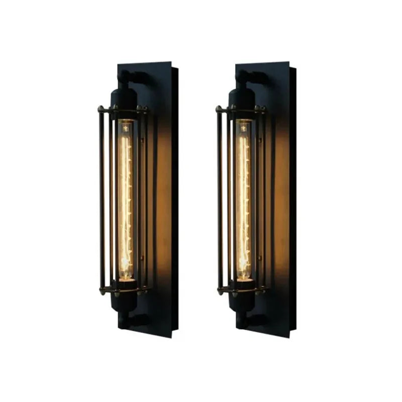 Applique murale LED style industriel rétro noir