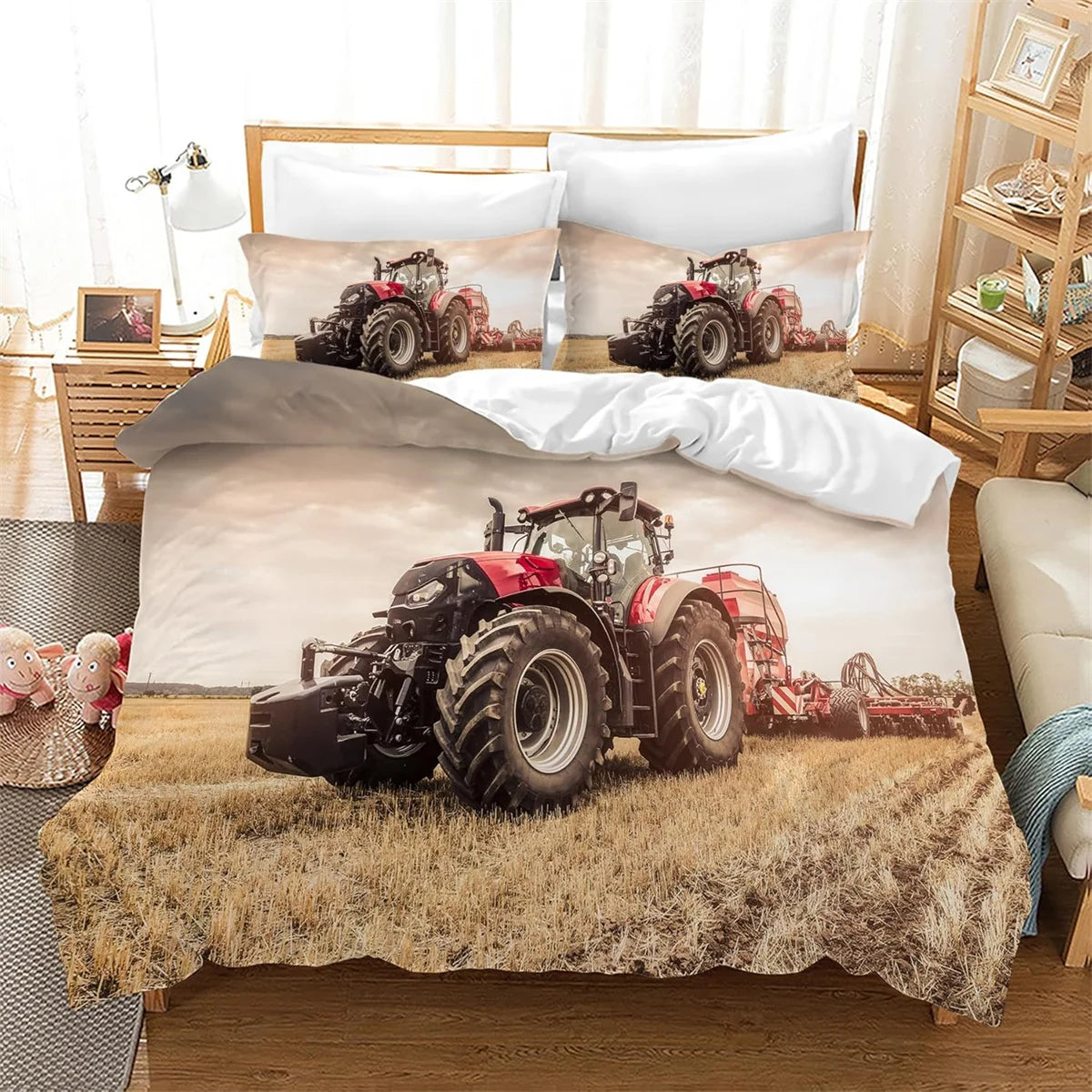 Housse de couette tracteur imprimé 3D pour enfant