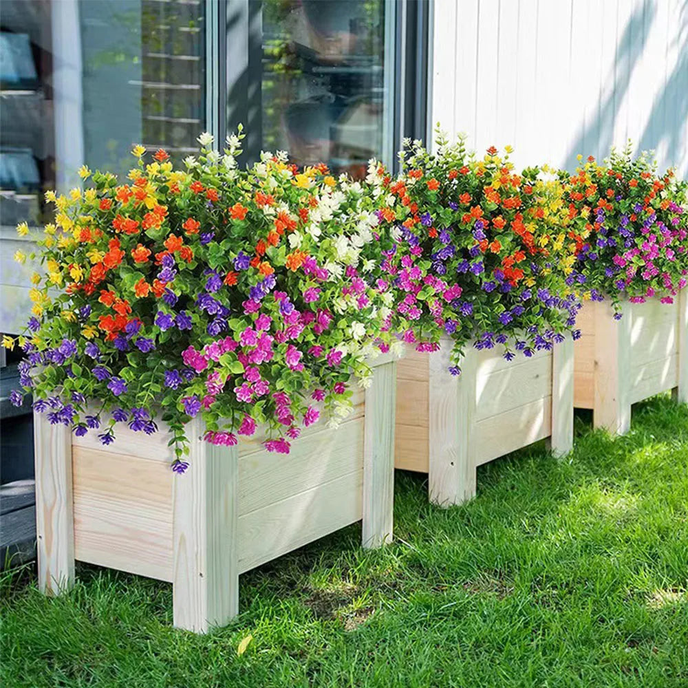 Fleurs artificielles multicolores pour décoration extérieure