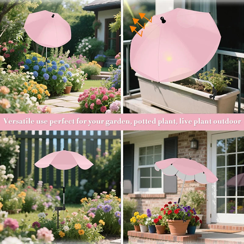 Parasol d'ombrage beige ajustable en hauteur et angle