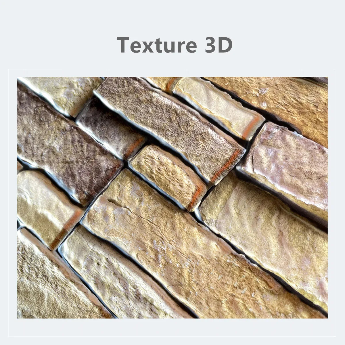 Détail texture 3D des stickers carrelage gris foncé