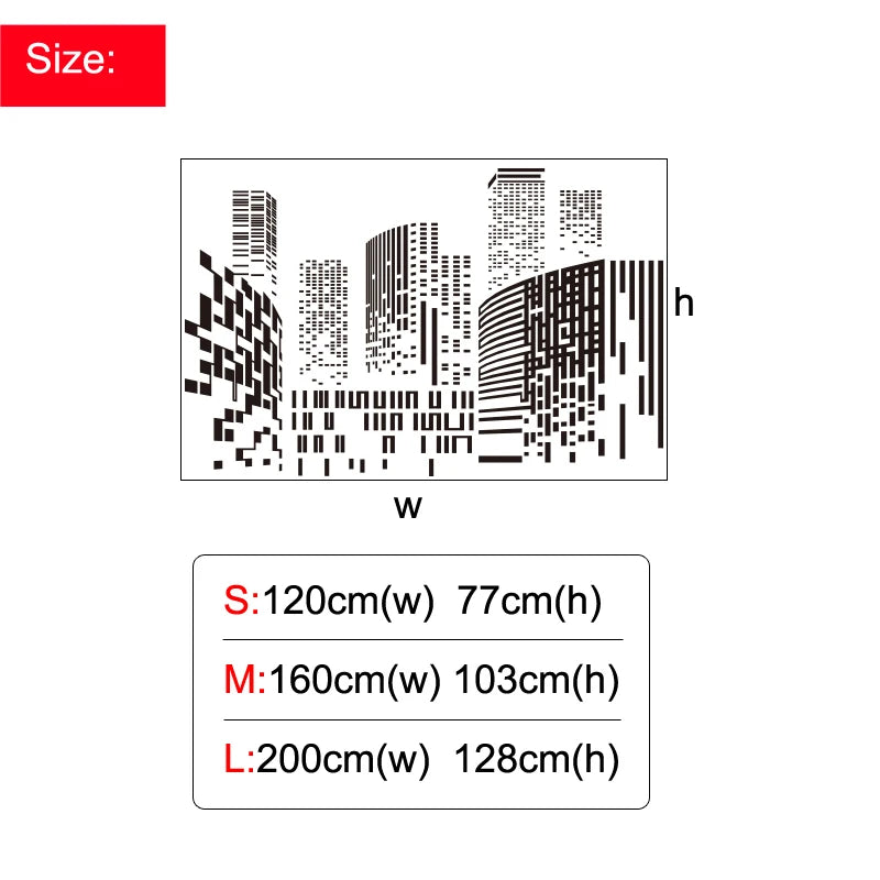 Autocollant 3D acrylique miroir ville moderne