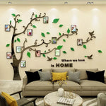 Sticker arbre acrylique bleu sur mur blanc