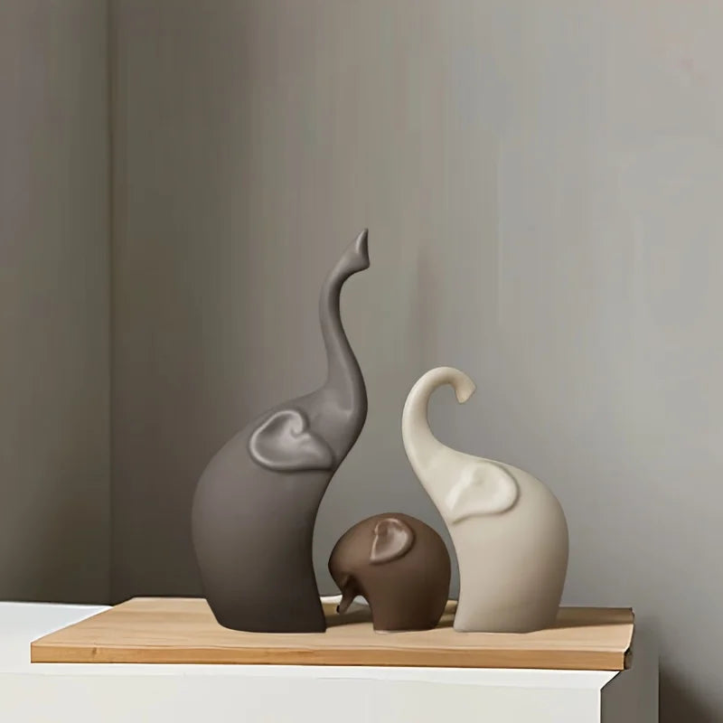 Figurine éléphant résine finition mate vue de profil décoration intérieure