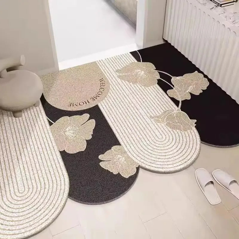 Tapis d'entrée en PVC bleu marine décoratif