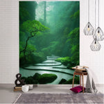Tenture murale paysage nature vert jungle