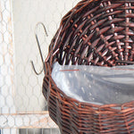 Panier mural en rotin suspendu jaune, décoration pour jardin et balcon