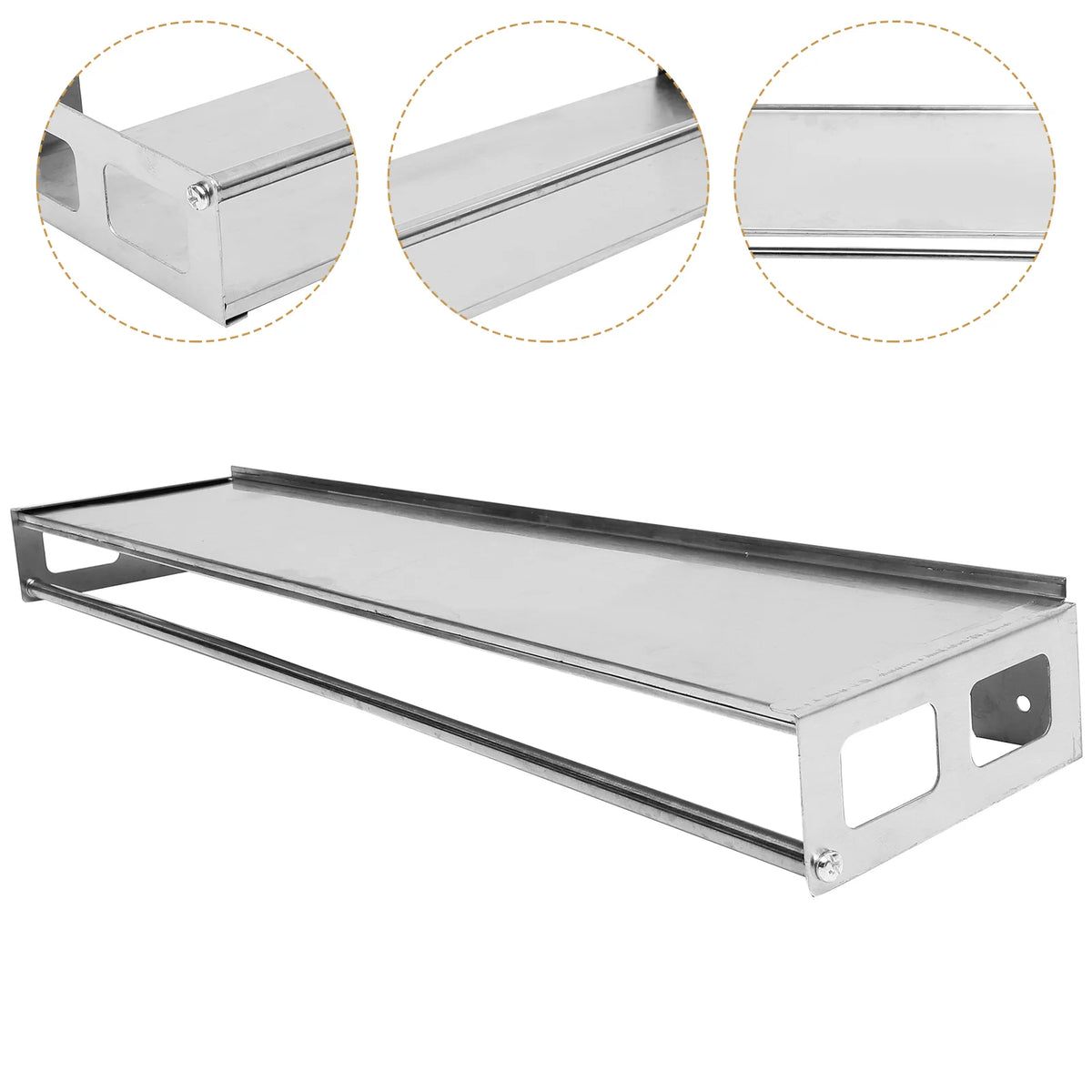Support à épices mural acier inoxydable 50 cm argent