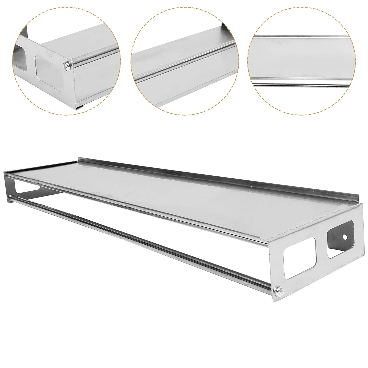 Support à épices mural acier inoxydable 50 cm argent