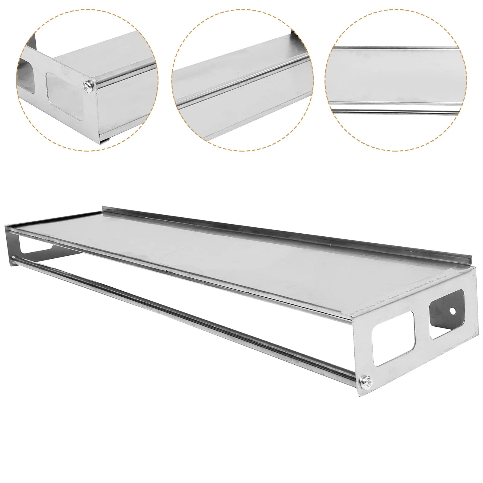 Support à épices mural acier inoxydable 50 cm argent
