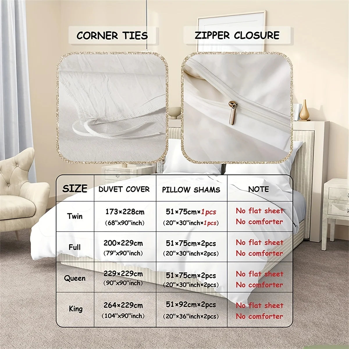 Ensemble literie complet avec housse de couette et taie d'oreiller japonais