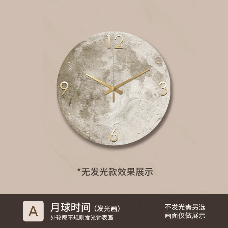 Horloge murale lune avec mouvement quartz muet