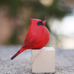 Oiseau cardinal rouge en bois massif décoration murale