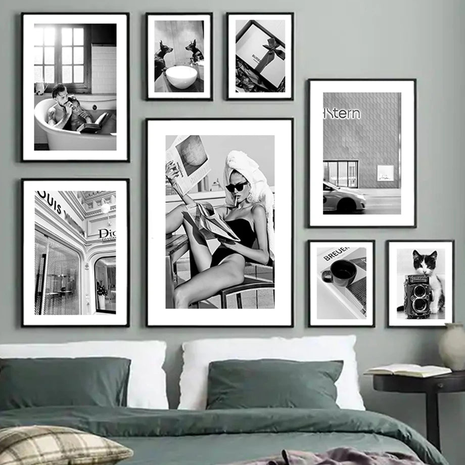 Cadre photo mural nordique en bois pour salon
