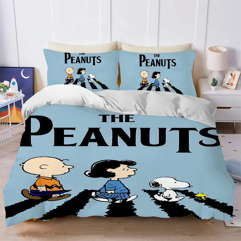 Housse de couette bébé motif chien Snoopy noire