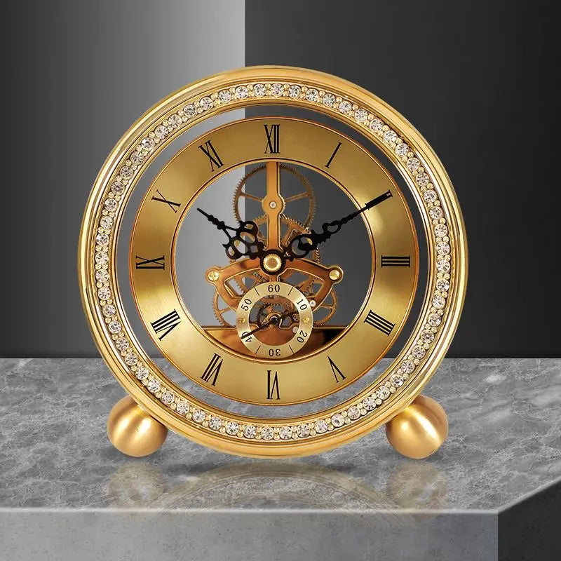 Horloge de table design minimaliste en métal noir