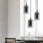 Lustre de plafond métal et verre style contemporain