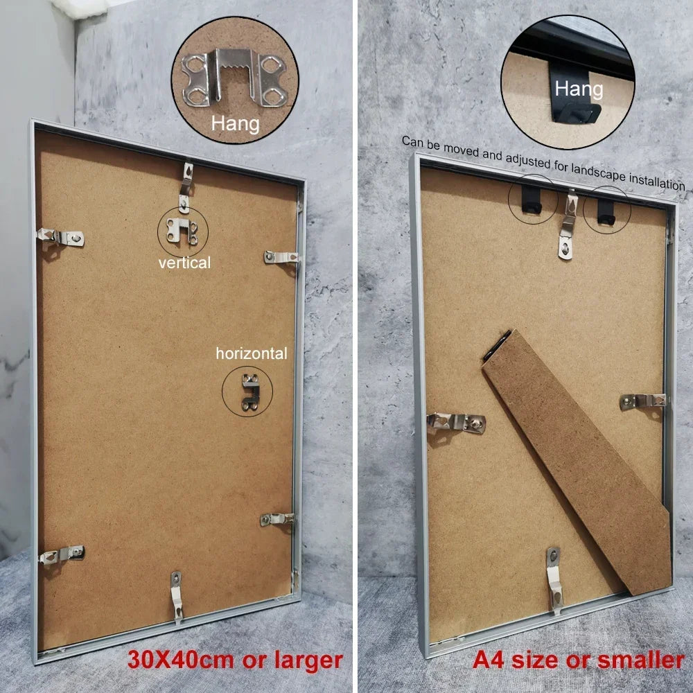 Cadre photo en aluminium blanc personnalisable pour intérieur