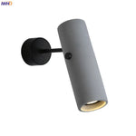 Applique murale LED industrielle rotative grise vue de face