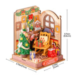 Maison miniature Noël assemblée avec sapin et cadeaux