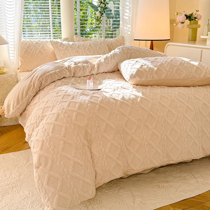 Housse de couette velours verte pour chambre