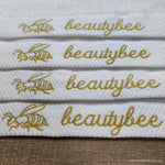 Serviette de bain coton brodée vue détail broderie