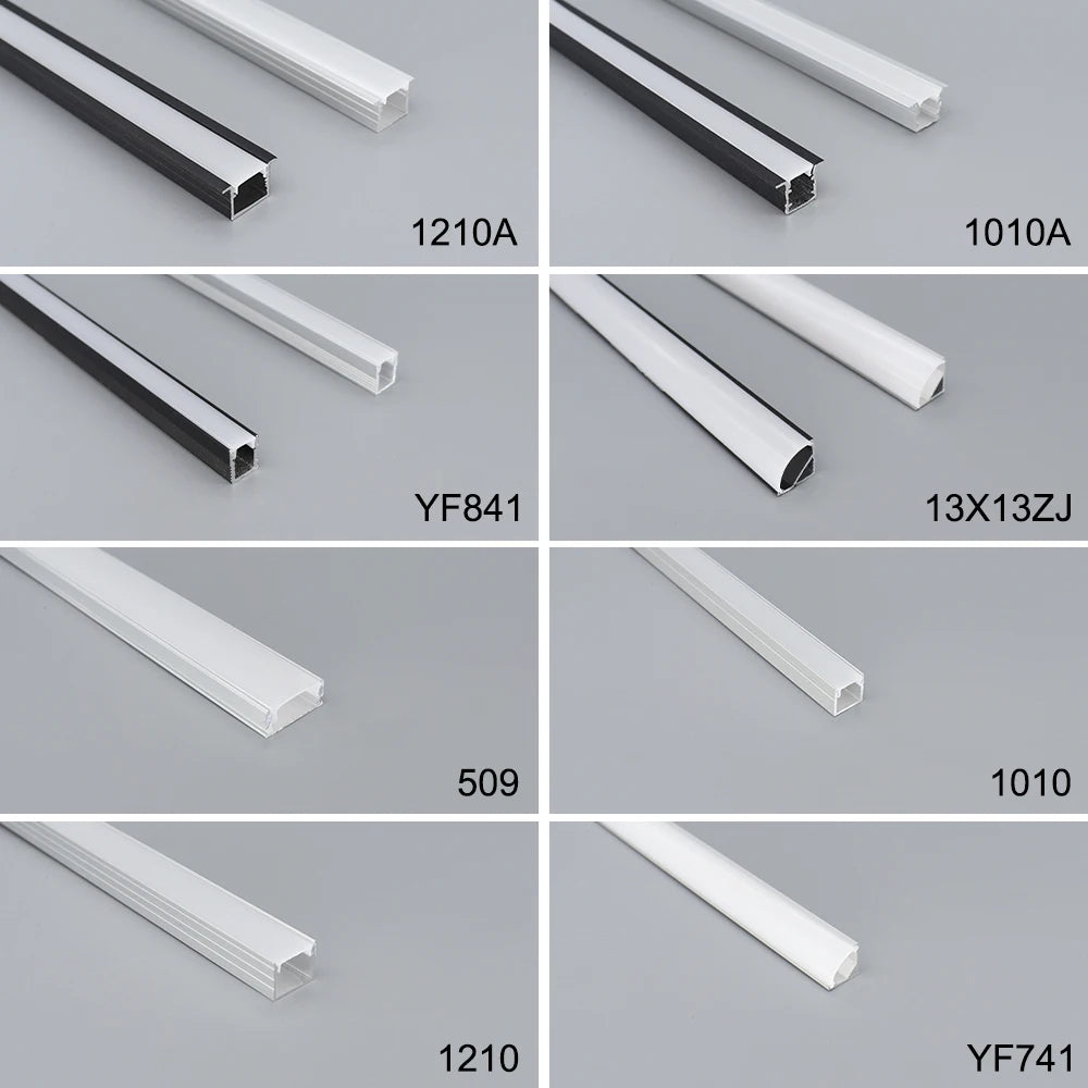 Profilé aluminium LED 50cm noir