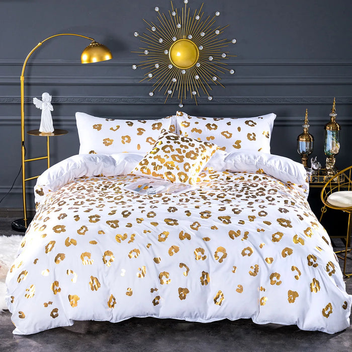Housse de couette guépard imprimée 3D sur lit double