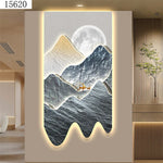 Peinture murale lumineuse noire allumée dans un intérieur contemporain