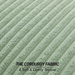 Taie de coussin décorative vert sauge texture velours côtelé