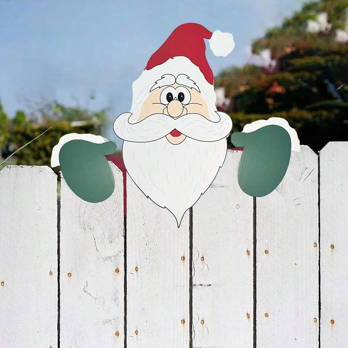 Panneau Père Noël vert pour décoration extérieure Noël