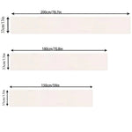 Illustration des dimensions d'un produit représentant un rectangle blanc de 200 cm de largeur sur 33 cm de hauteur, un autre de 180 cm de largeur sur 33 cm de hauteur, et un dernier de 150 cm de largeur sur 33 cm de hauteur.