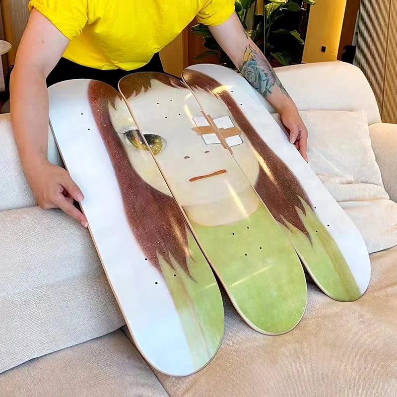 Décoration murale skateboard bois vue de face
