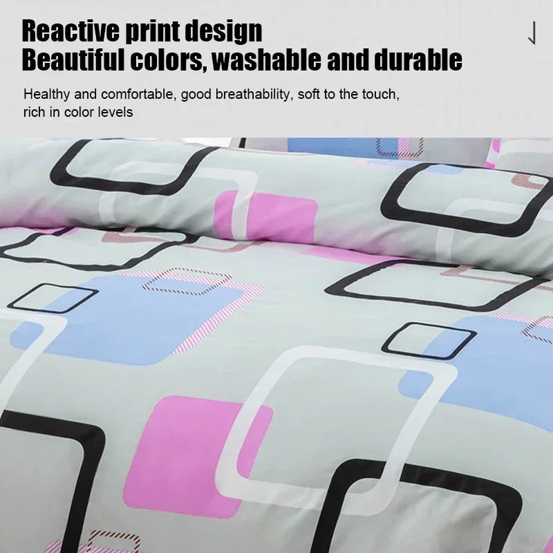 Housse de couette 140x190 cm pliée montrant son design élégant